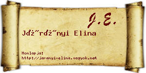 Járányi Elina névjegykártya